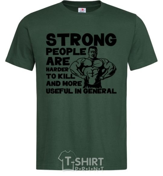 Мужская футболка Strong people Темно-зеленый фото
