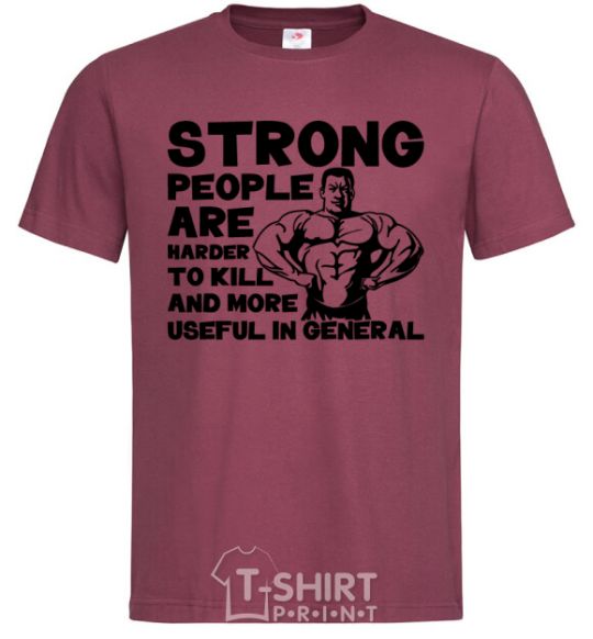 Мужская футболка Strong people Бордовый фото