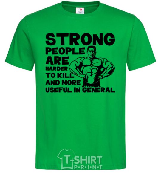 Мужская футболка Strong people Зеленый фото