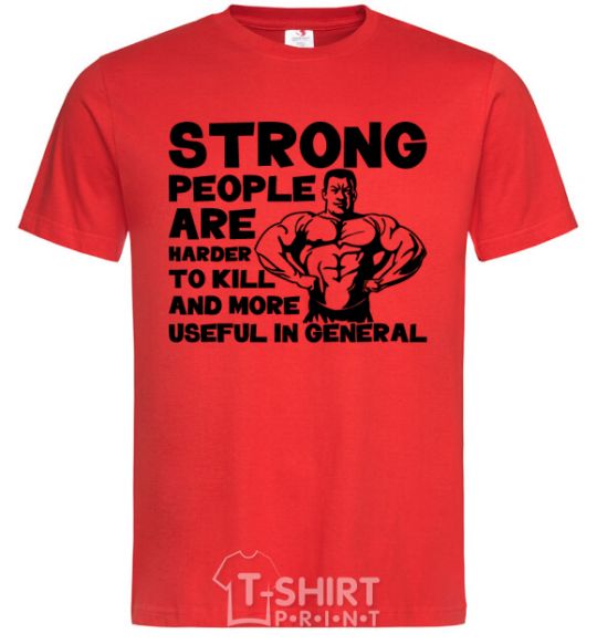 Мужская футболка Strong people Красный фото