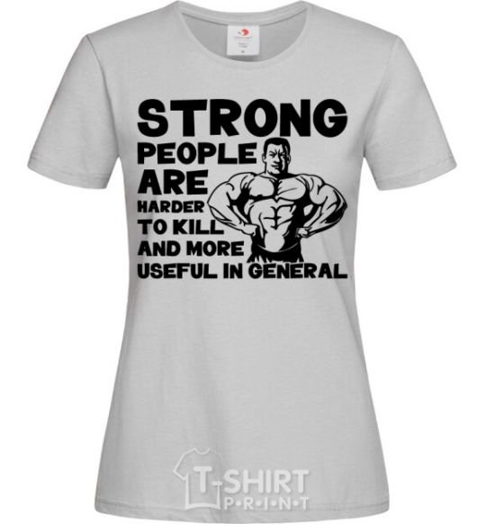 Женская футболка Strong people Серый фото