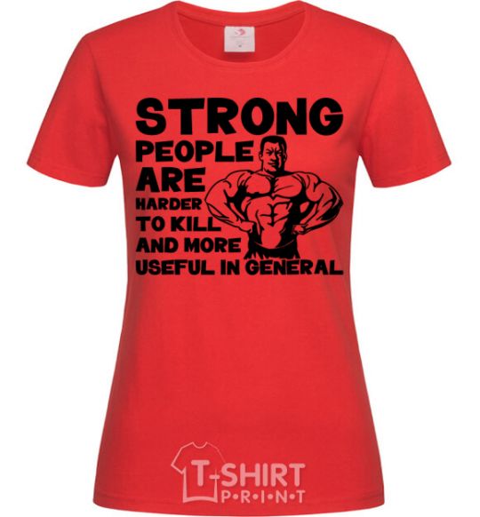 Женская футболка Strong people Красный фото