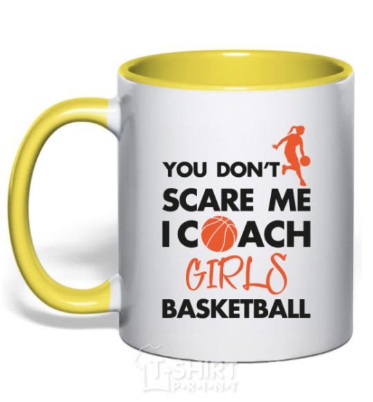 Mug with a colored handle Coach girls basketball yellow фото