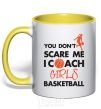 Mug with a colored handle Coach girls basketball yellow фото