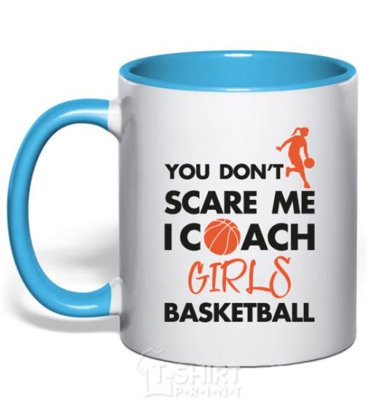 Mug with a colored handle Coach girls basketball sky-blue фото