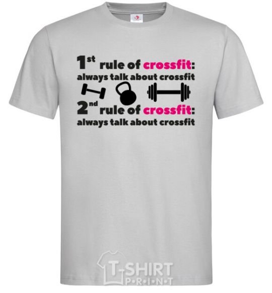 Men's T-Shirt Always talk about crossfit grey фото