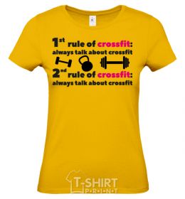Women's T-shirt Always talk about crossfit cornsilk фото