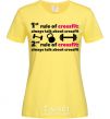 Women's T-shirt Always talk about crossfit cornsilk фото