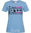 Women's T-shirt Always talk about crossfit sky-blue фото