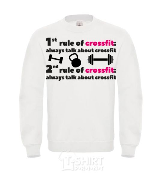 Свитшот Always talk about crossfit Белый фото