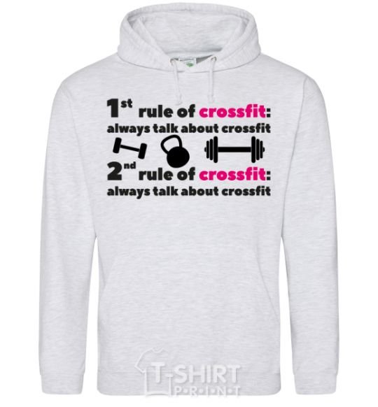 Men`s hoodie Always talk about crossfit sport-grey фото