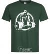 Мужская футболка Горилла жмет Темно-зеленый фото