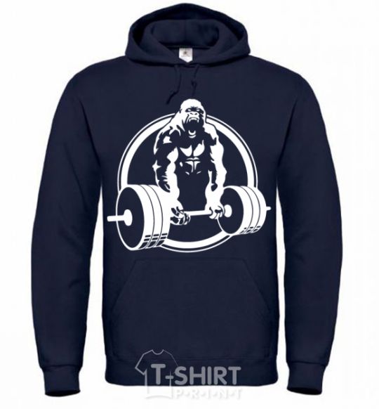 Men`s hoodie Gorilla squeeze navy-blue фото