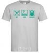 Мужская футболка Eat sleep crossfit Серый фото