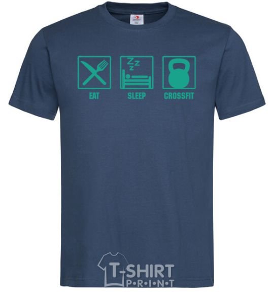 Мужская футболка Eat sleep crossfit Темно-синий фото