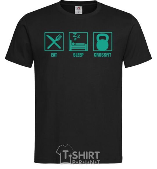 Мужская футболка Eat sleep crossfit Черный фото