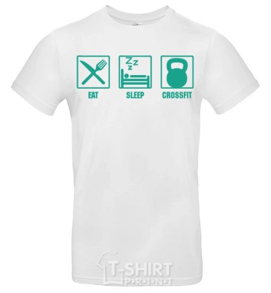 Мужская футболка Eat sleep crossfit Белый фото