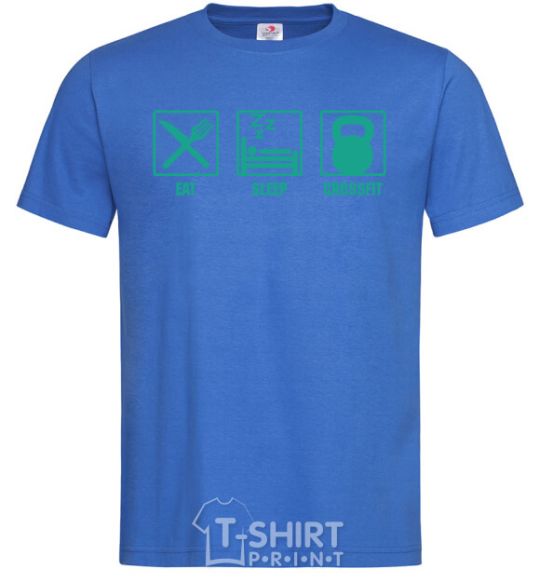Мужская футболка Eat sleep crossfit Ярко-синий фото