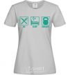 Women's T-shirt Eat sleep crossfit grey фото