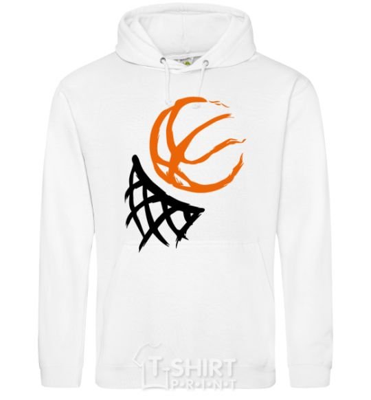 Men`s hoodie Basketball hoop art White фото