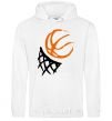 Men`s hoodie Basketball hoop art White фото