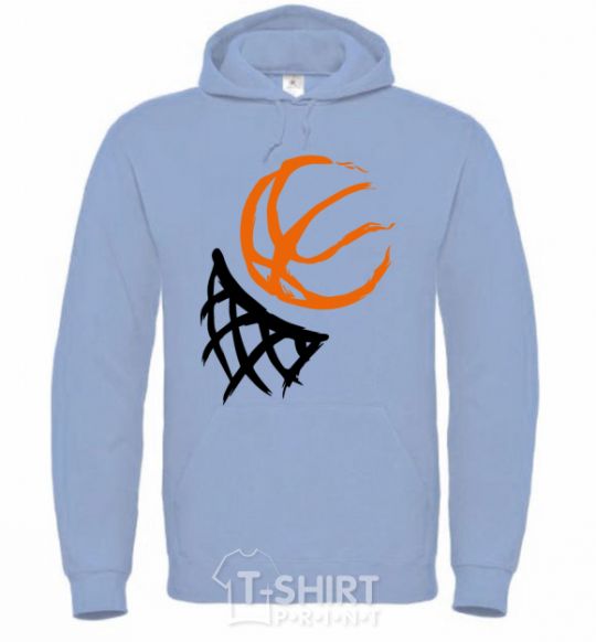 Men`s hoodie Basketball hoop art sky-blue фото