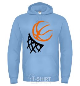Men`s hoodie Basketball hoop art sky-blue фото