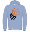 Men`s hoodie Basketball hoop art sky-blue фото