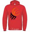 Men`s hoodie Basketball hoop art bright-red фото
