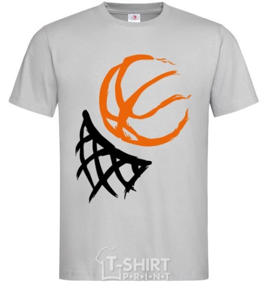 Men's T-Shirt Basketball hoop art grey фото