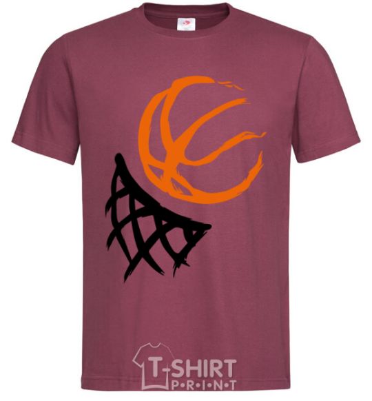 Men's T-Shirt Basketball hoop art burgundy фото