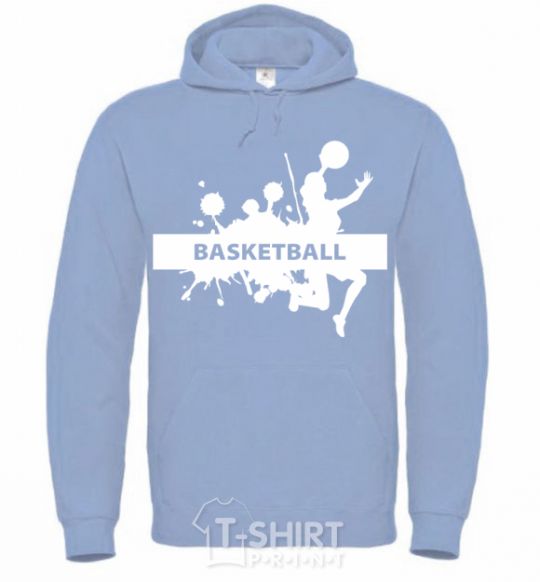 Men`s hoodie Basketball girl sky-blue фото