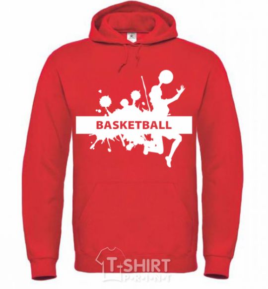 Men`s hoodie Basketball girl bright-red фото