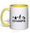 Mug with a colored handle Crossfit girls yellow фото