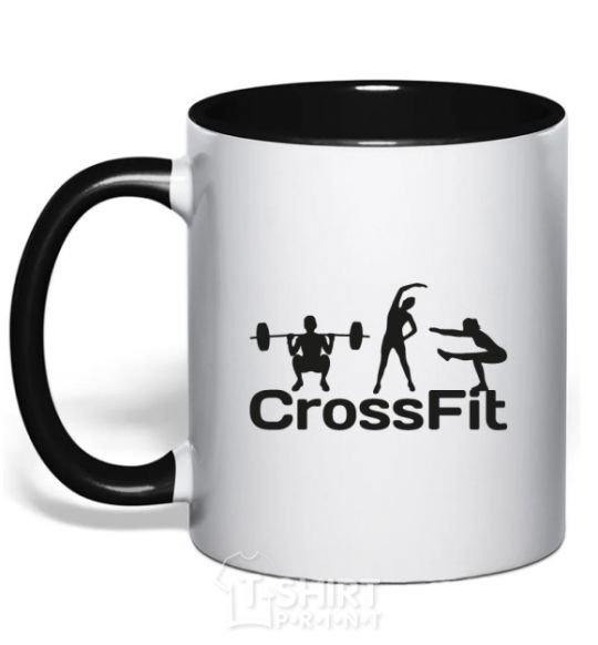 Mug with a colored handle Crossfit girls black фото