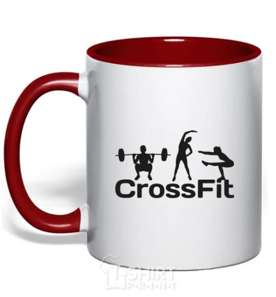 Mug with a colored handle Crossfit girls red фото
