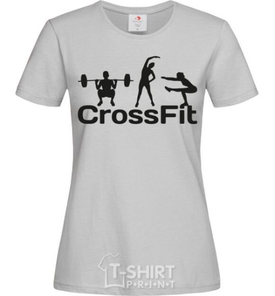 Women's T-shirt Crossfit girls grey фото