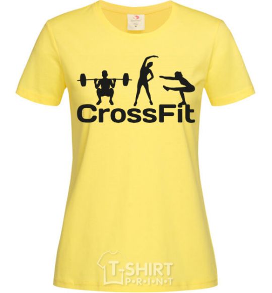 Женская футболка Crossfit girls Лимонный фото