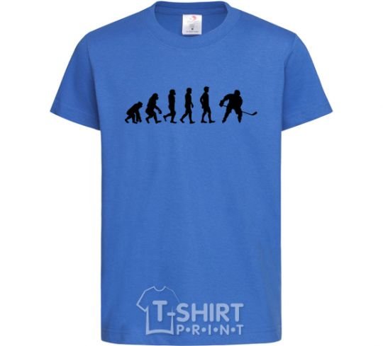 Детская футболка Эволюция хоккей Ярко-синий фото