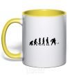 Mug with a colored handle Evolution Hockey yellow фото