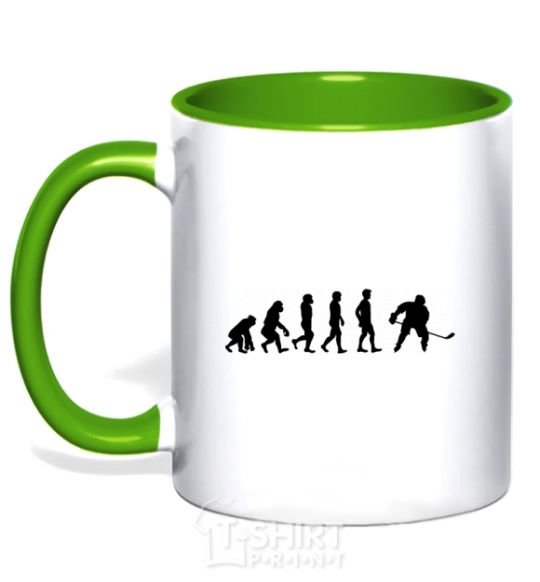 Mug with a colored handle Evolution Hockey kelly-green фото