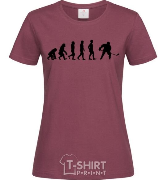 Women's T-shirt Evolution Hockey burgundy фото