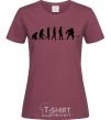Женская футболка Эволюция хоккей Бордовый фото