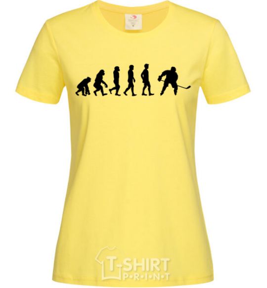 Women's T-shirt Evolution Hockey cornsilk фото