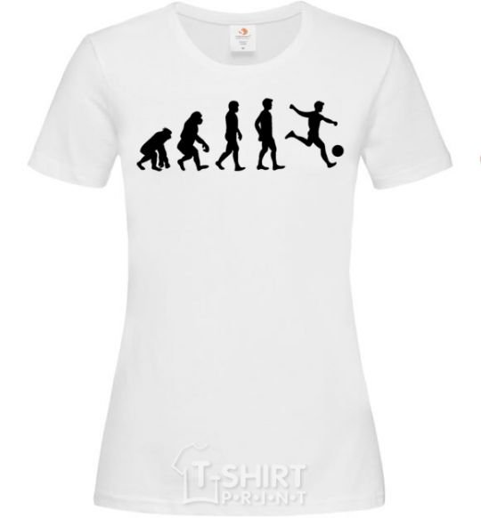Женская футболка Эволюция футбол Белый фото
