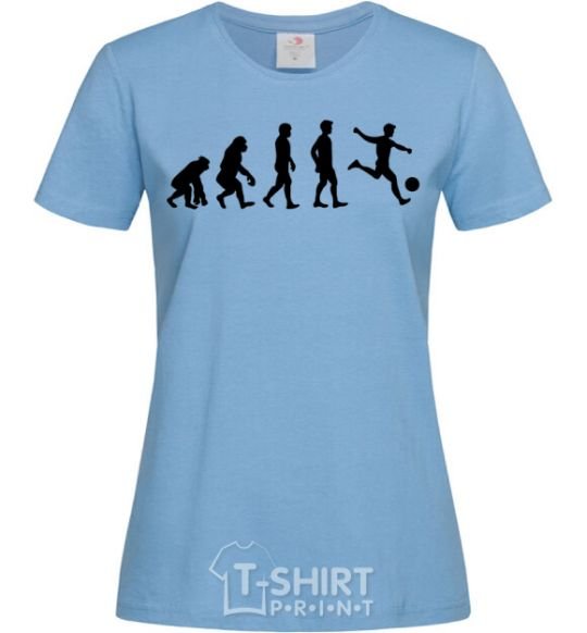 Women's T-shirt Evolution soccer sky-blue фото