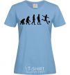 Women's T-shirt Evolution soccer sky-blue фото