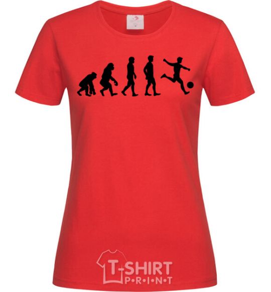 Женская футболка Эволюция футбол Красный фото