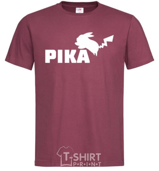 Men's T-Shirt Pika burgundy фото