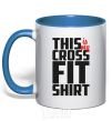 Чашка с цветной ручкой This is my crossfit shirt Ярко-синий фото